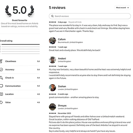 Beautifully Fab 3 Bedroom 4 Beds New 8 Guests Stretford Trafford Semesterbostad *