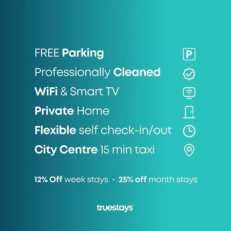 New 5 Sarah House By Truestays - 2 Bedroom - Free Parking Manchester