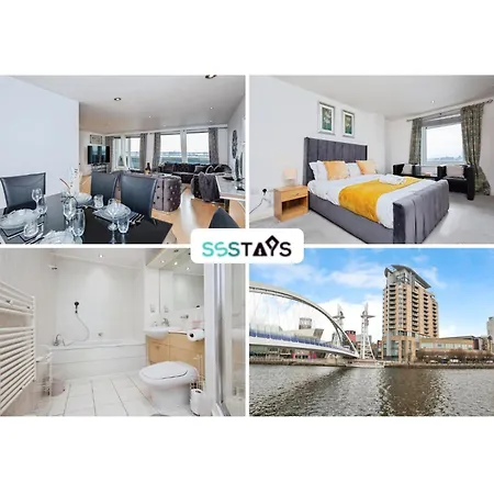 Spacious Stylish 2 Bedroom With River And Views Across United Football Club, Media Salford Quays With Free Parking * Manchester