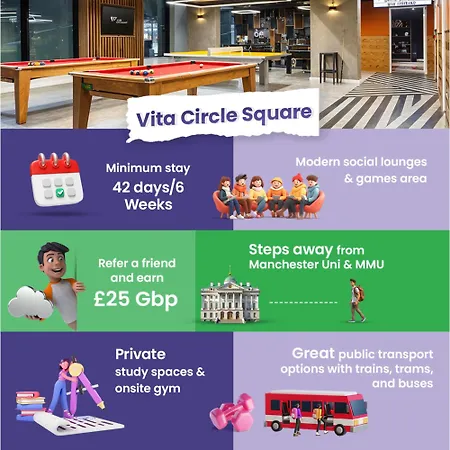 Student Only Luxury Studio, Circle Square Manchester,minimum 42 Nights * Manchester