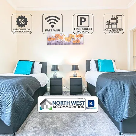 펜션 3br House In Manchester, Free Wifi, Parking, Ideal For Contractors