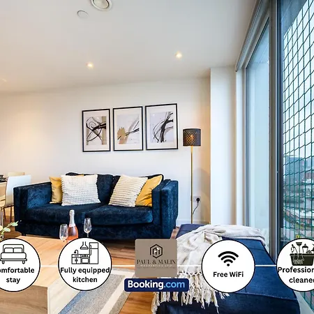 2 Bedroom Apartment By Paul & Malin Properties Short Lets & Serviced Accommodation Stretford With Free Wifi & Gym Access Apartment *