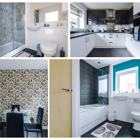 公寓 Stylish 4 Bedroom House - Parking, Wi-fi, Kitchen