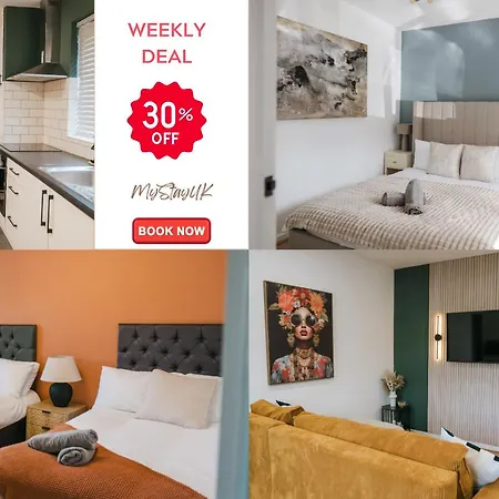 Сasa de vacaciones Spacious 3Br House By Mystayuk Short Lets & Serviced Accommodation Manchester Perfect For Contractors With Free Wifi & Free Parking