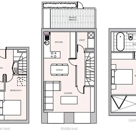 3 Bedroom Penthouse Roof Garden Parking Canal 아파트