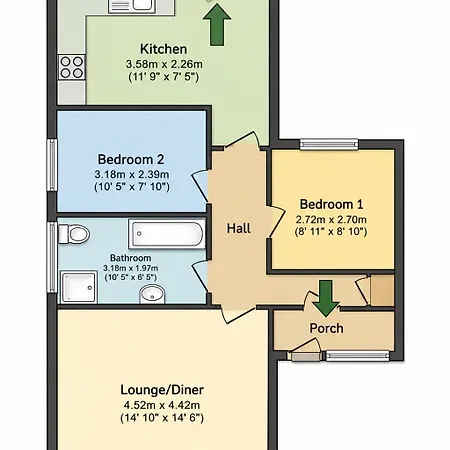 Appartement Modern 4 Bedroom House For 9 Guests With Free Parking By The Cosy Corner Nationwide Manchester