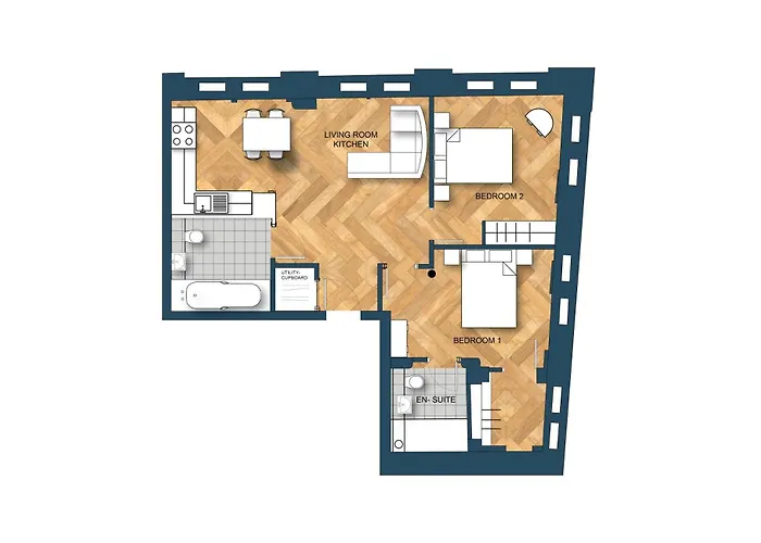 Daire Superb 2bd In China Town