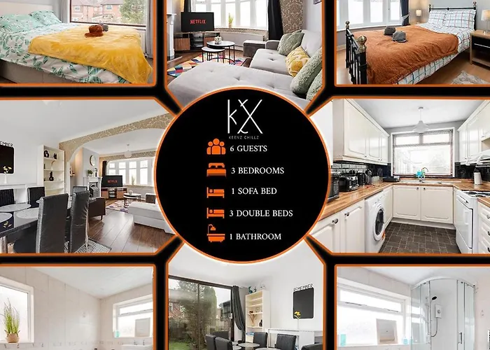 Elegant 3-bedroom Retreat Free Parking Keenzchillz Apartman *