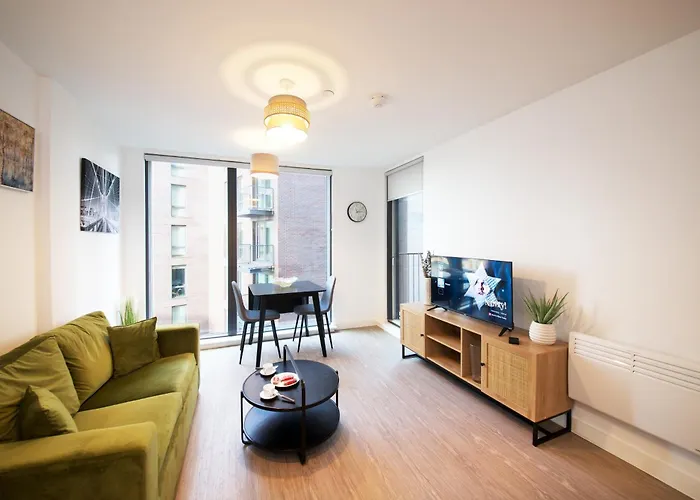 Apartmán Luxury 1-bed By Hotspots, Centre, The Lowry, Old Trafford & Etihad, Sleeps 4, Balcony, Netflix, Gym, Nespresso, Great For Contractors & Relaxation! Manchester