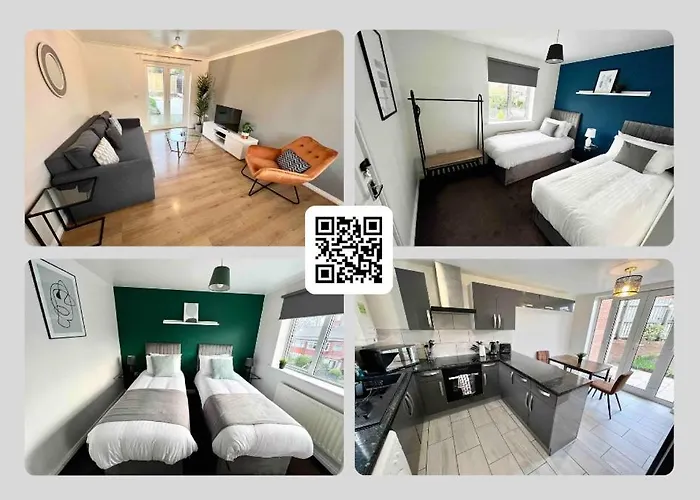 Spacious 3-bedroom House With 5 Beds And Sofa-bed * Манчестер