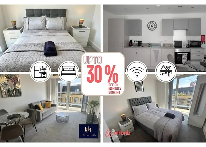 Salford Corporate Balcony Wifi Sleeps 5 شقة