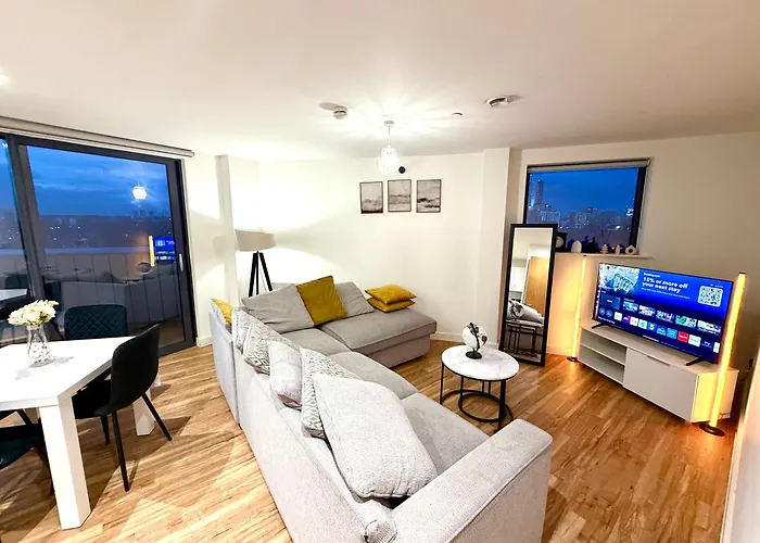 דירה Lux High-rise Two Bed-balcony With Waterside View מנצ'סטר