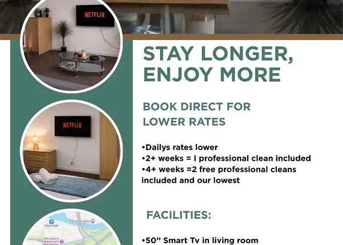 Modern 1 Bed Ideal For Long And Business Self Check-in Parking 5 Min Walk To Old Trafford 아파트 맨체스터