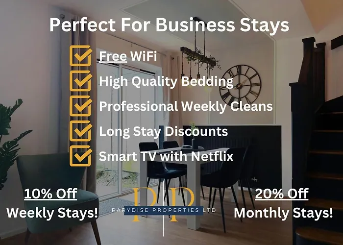 The Salford Luxe Apt - Chic & Modern 2-Bed Living - Business Or Work-Friendly Stay By Parydise Properties Appartement