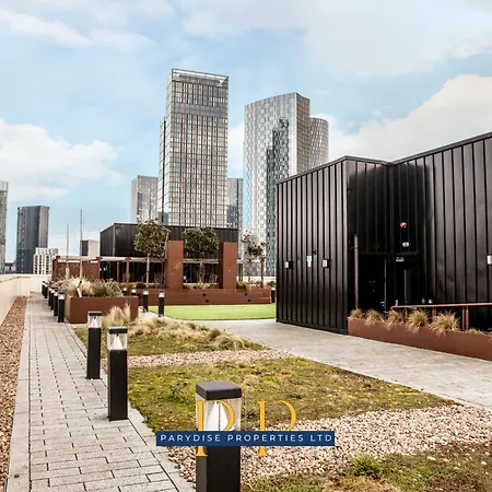 Skyline Haven - Modern 1br Retreat For 2 With Rooftop Access By Parydise 公寓 曼彻斯特