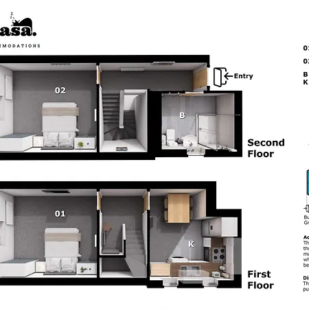 Casa Cove 2f Flat Free Parking - 5min To Hospital Apartment