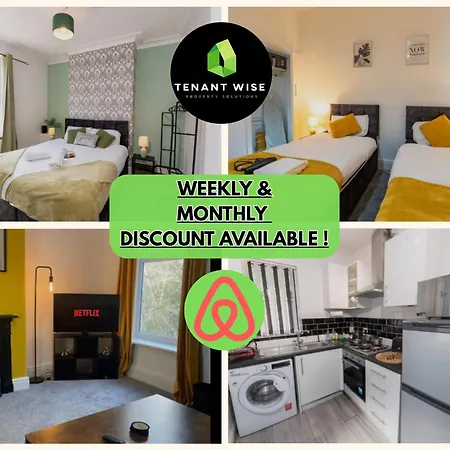 Apartamento Free Parking, Large House For Contractors & Families, Sleeps 5, 5 Mins To Etihad Stadium