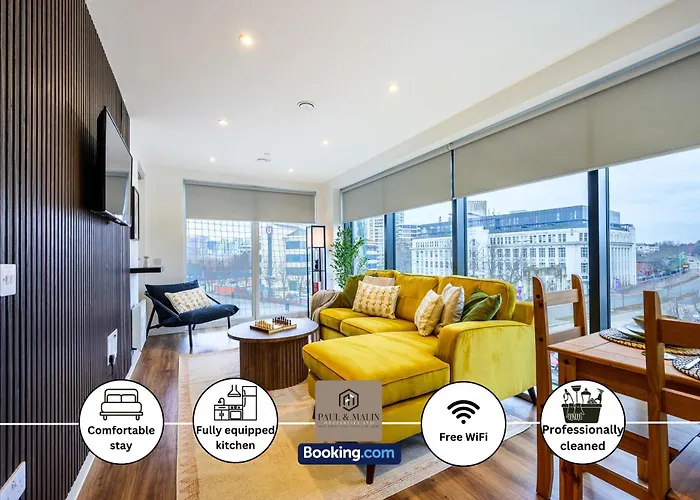 Fully Equipped Flat By Paul & Malin Properties Short Lets & Serviced Accommodation Salford Ideal For Monthly Stay Apartment