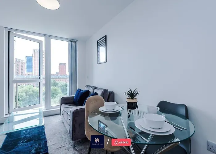 Lejlighed Elegant 1br In Salford, Balcony, Wifi, Kitchen *