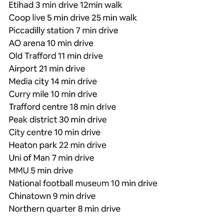 Exquisite 4 Bedroom 2 Bath Parking Etihad Stadium Feriehus Manchester
