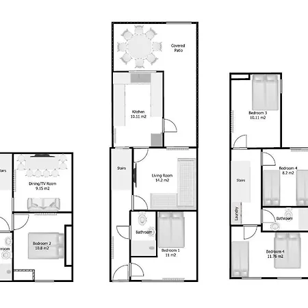 Сasa de vacaciones Rest&recharge At A Luxury Retreat In - Sleeps 11, 5 Bedrooms, 3 Bathrooms, Free Parking *