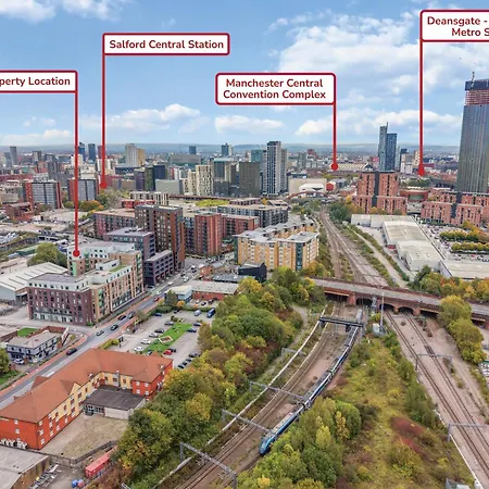 아파트 Modern 2br Urban Nest In Salford, For 4