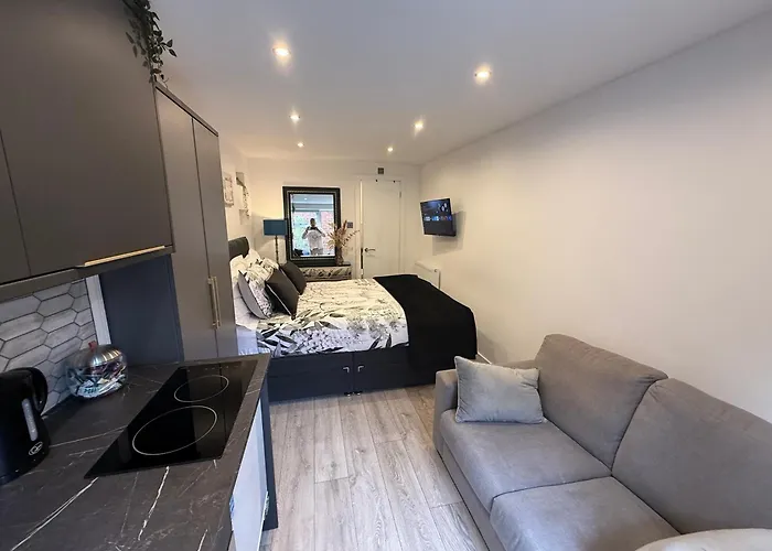 Lux Private Entrance 1 Bed - Free Parking - Ideal For Coop Live, Mcr Centre, Salford Royal Hospital & Buile Hill Mansion Wedding Venue *