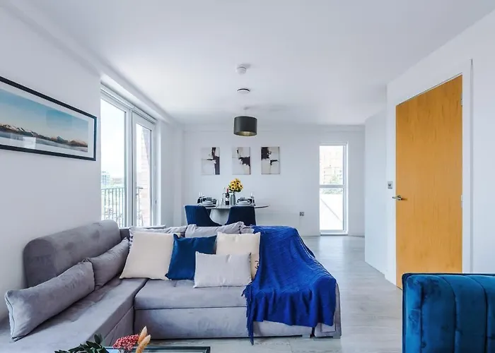 Apartamento 2br Chic And Stylish In Salford, Wifi, Kitchen, Parking With View Mánchester