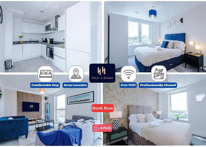 2br Chic And Stylish In Salford, Wifi, Kitchen, Parking With View Mánchester