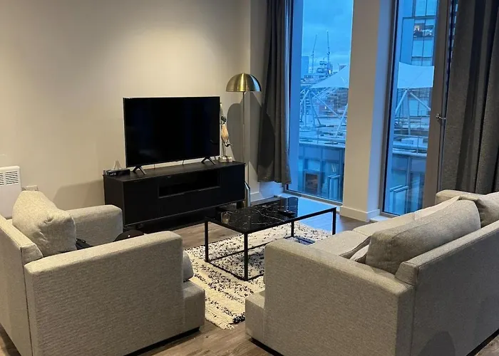 Apartmán Luxury City Apartment Manchester With Gym & Parking
